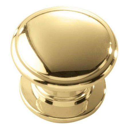 BOOK PUBLISHING CO 1.25 in. Dia. Williamsburg Knob, Polished Brass GR2528836